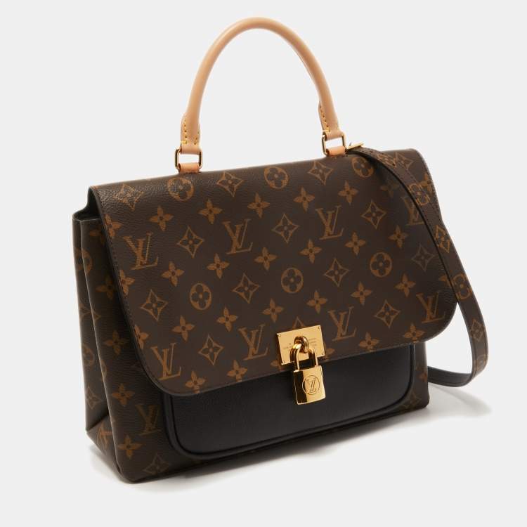 Pre Owned Louis Vuitton Black Monogram Canvas and Leather Marignan Bag