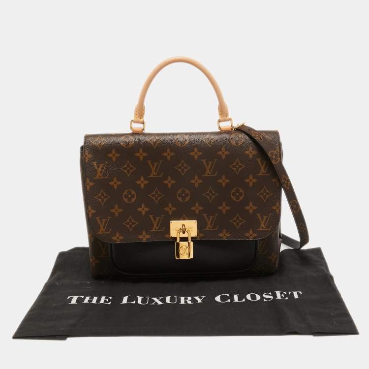 Pre Owned Louis Vuitton Black Monogram Canvas and Leather Marignan Bag