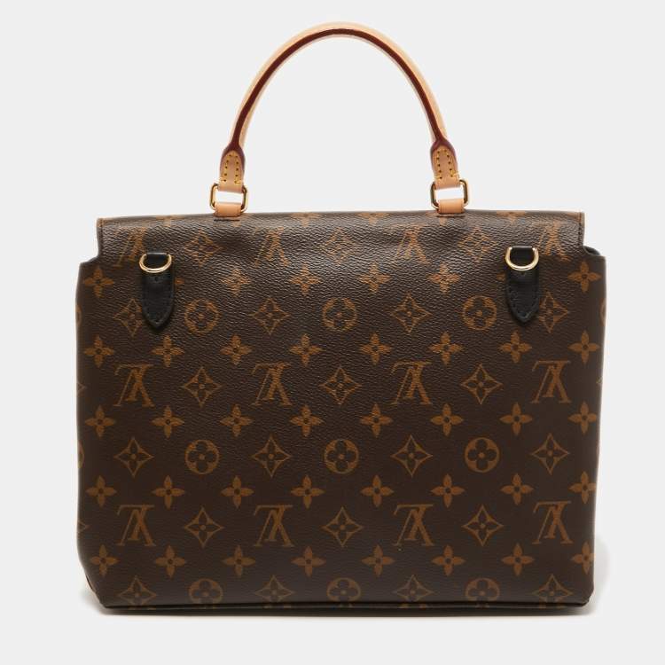 Pre Owned Louis Vuitton Black Monogram Canvas and Leather Marignan Bag