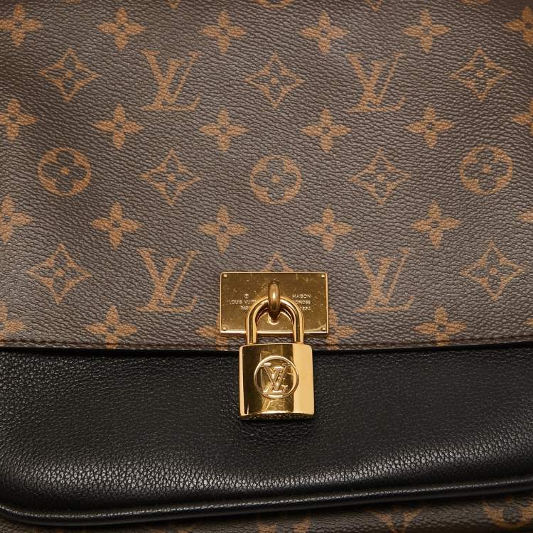 Pre Owned Louis Vuitton Black Monogram Canvas and Leather Marignan Bag