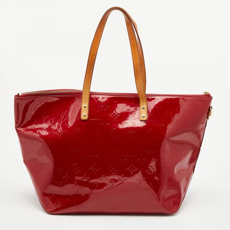 Pre Owned Louis Vuitton Pomme D’amour Monogram Vernis Bellevue GM Bag