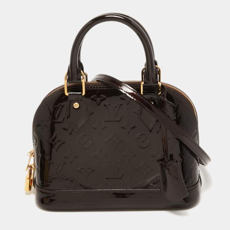 Pre Owned Louis Vuitton Amarante Monogram Vernis Alma BB Bag