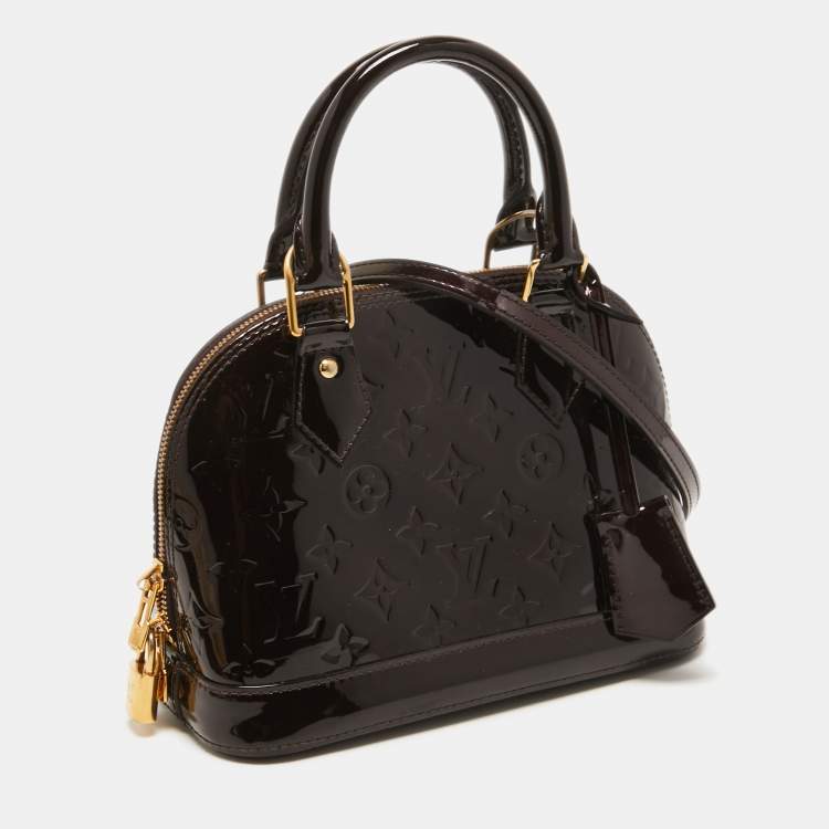 Pre Owned Louis Vuitton Amarante Monogram Vernis Alma BB Bag