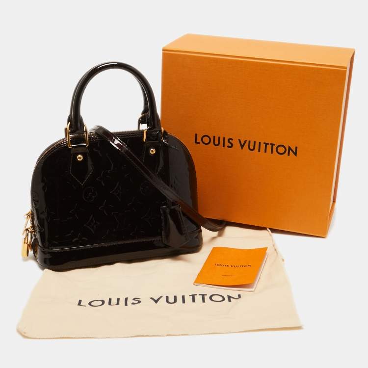 Pre Owned Louis Vuitton Amarante Monogram Vernis Alma BB Bag