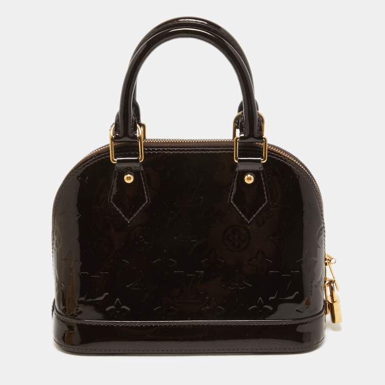 Pre Owned Louis Vuitton Amarante Monogram Vernis Alma BB Bag