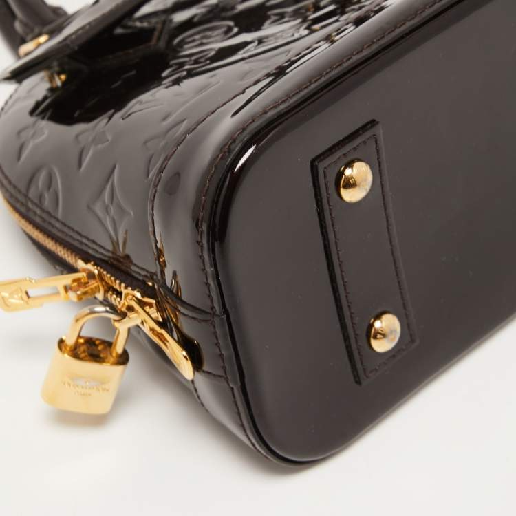 Pre Owned Louis Vuitton Amarante Monogram Vernis Alma BB Bag