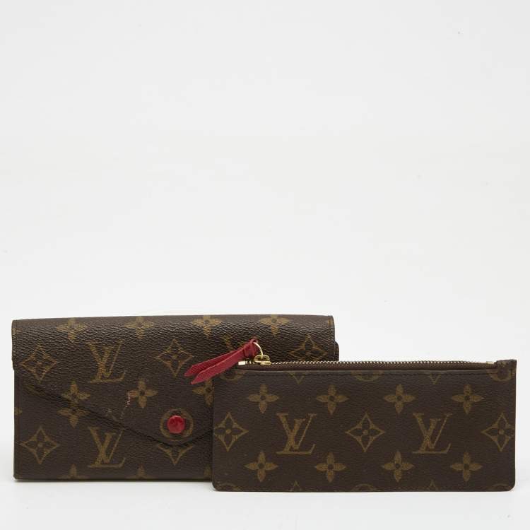Pre Owned Louis Vuitton Red Monogram Canvas Josephine Wallet 
