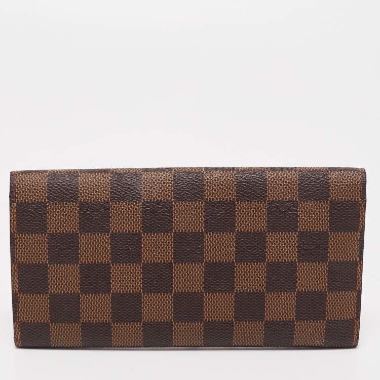 Pre Owned Louis Vuitton Damier Ebene Canvas Emilie Wallet