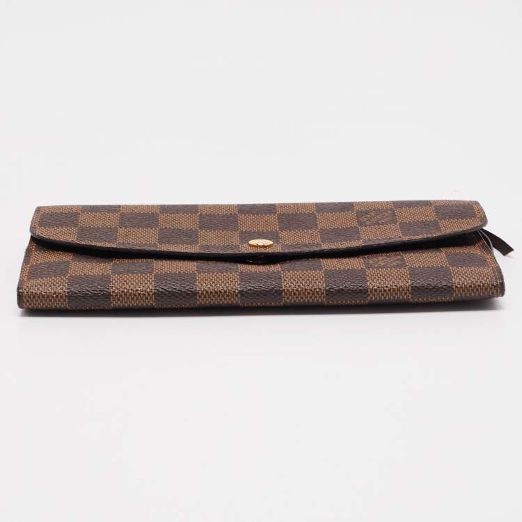 Pre Owned Louis Vuitton Damier Ebene Canvas Emilie Wallet