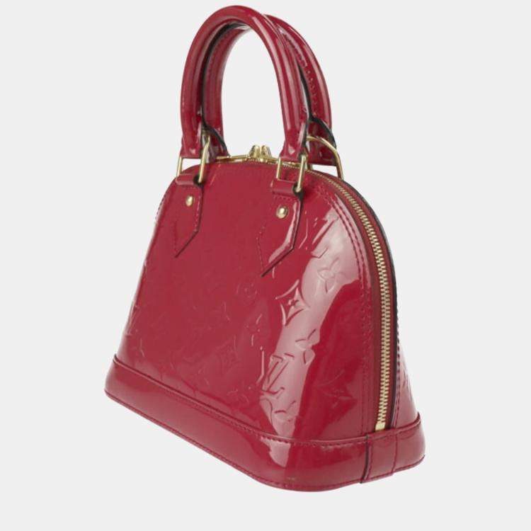 Louis Vuitton Alma BB Red Monogram Vernis Leather - Allu USA
