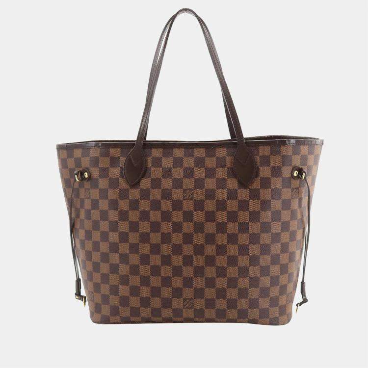 Pre Owned Louis Vuitton Brown Damier Ebene Canvas Neverfull MM Tote Bag