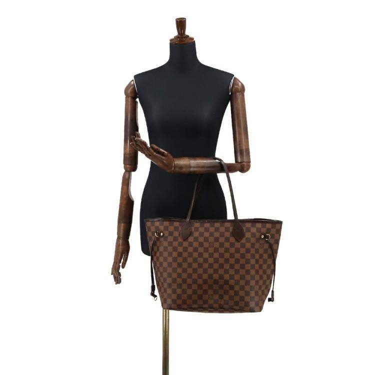 Pre Owned Louis Vuitton Brown Damier Ebene Canvas Neverfull MM Tote Bag
