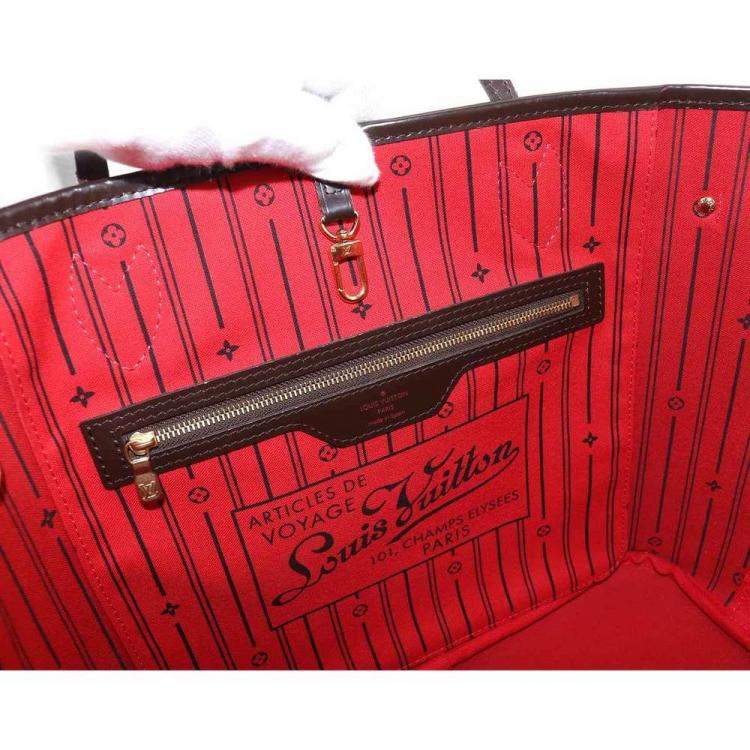 Pre Owned Louis Vuitton Brown Damier Ebene Canvas Neverfull MM Tote Bag