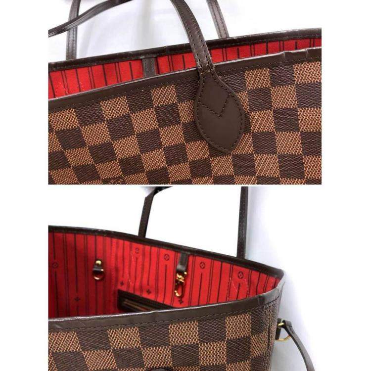 Pre Owned Louis Vuitton Brown Damier Ebene Canvas Neverfull MM Tote Bag