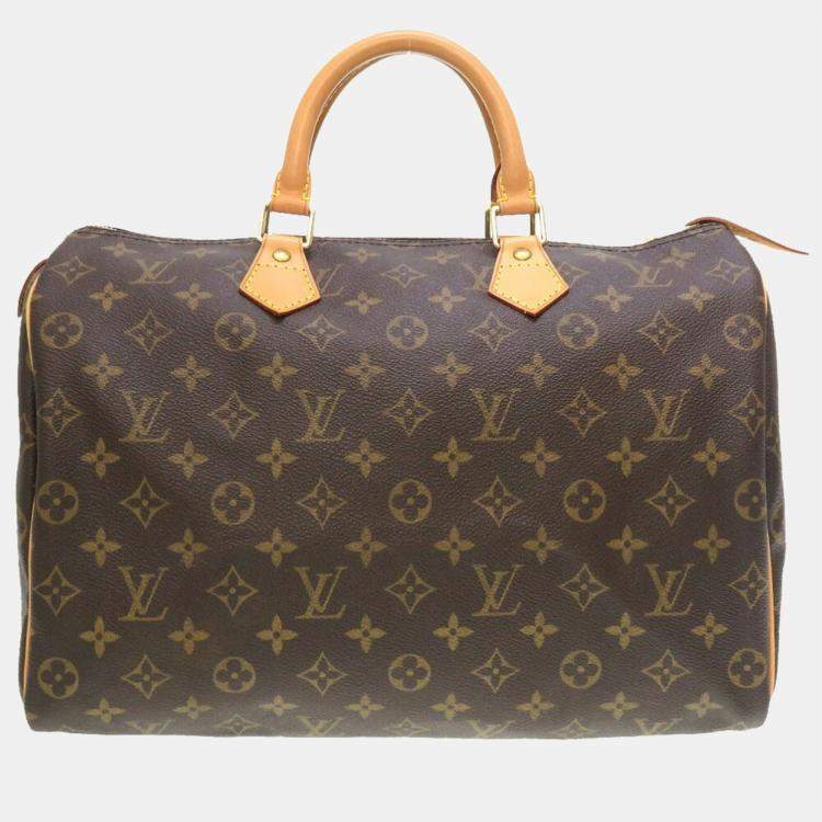 Louis Vuitton Brown Monogram Canvas Speedy 35 Top Handle Bag Louis Vuitton