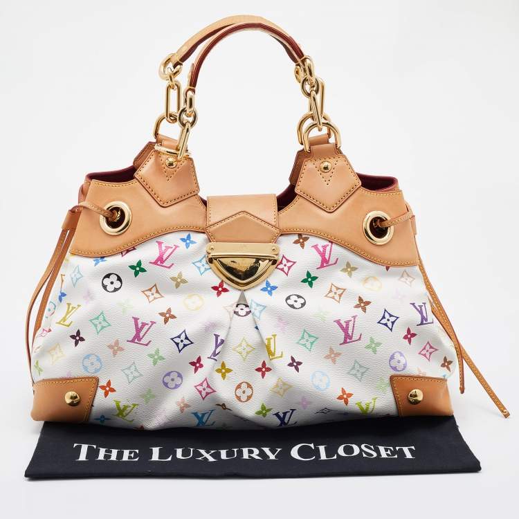 Pre Owned Louis Vuitton White Multicolore Monogram Canvas Ursula Bag