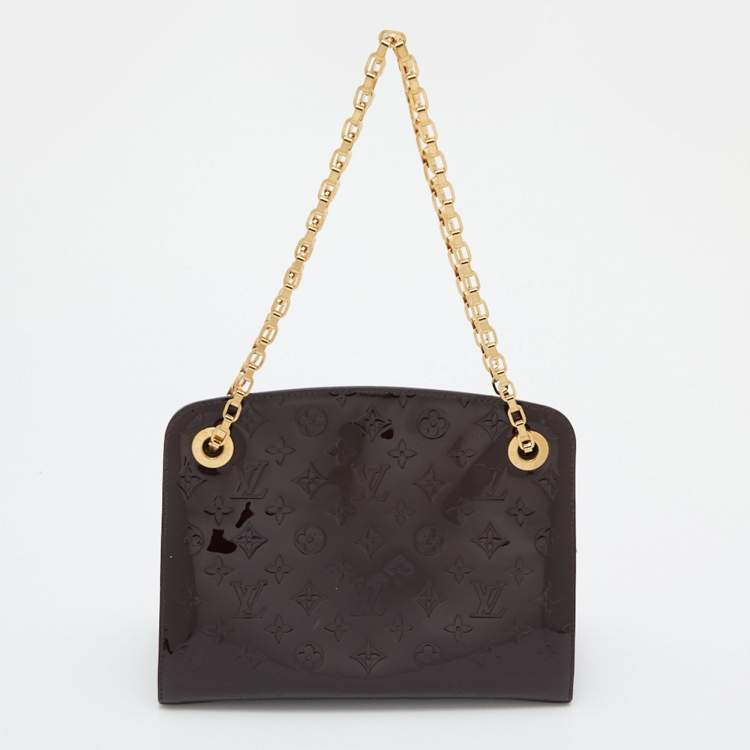 Pre Owned Louis Vuitton Amarante Monogram Vernis Virginia MM Bag              