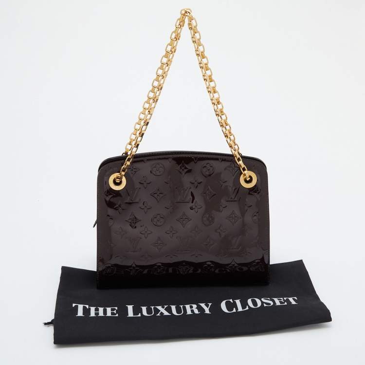 Pre Owned Louis Vuitton Amarante Monogram Vernis Virginia MM Bag              