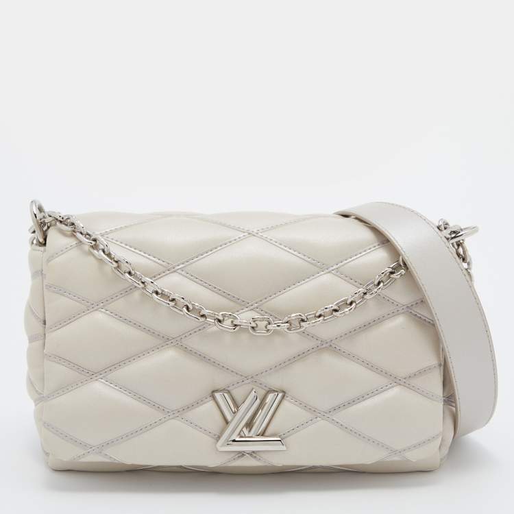 Louis Vuitton Blue/White Quilted Lambskin Leather GO-14 Malletage PM Bag -  Yoogi's Closet