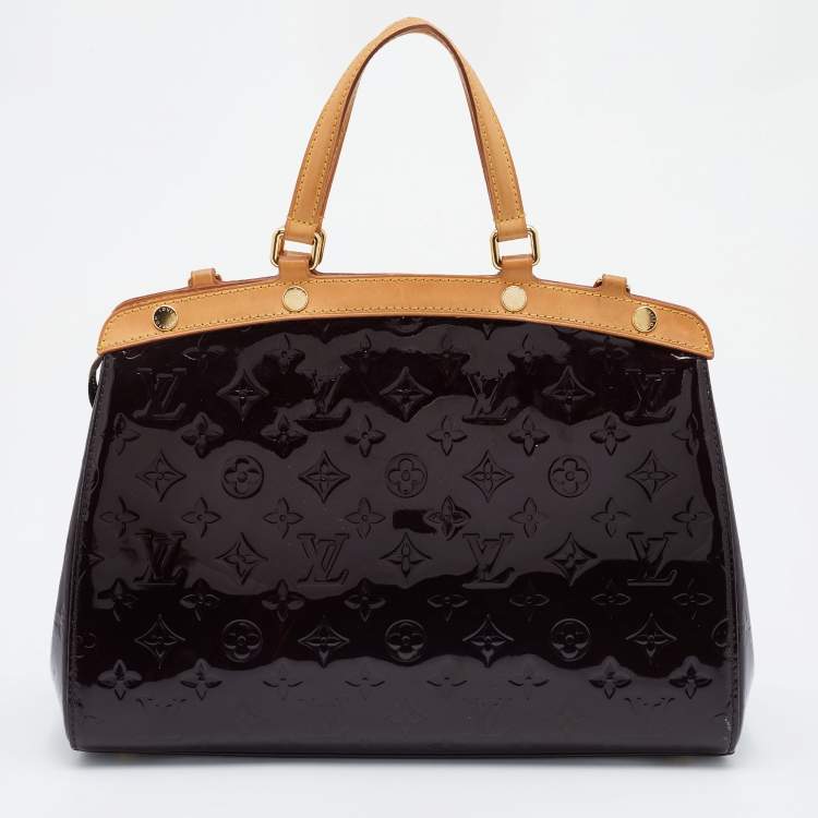 Pre Owned Louis Vuitton Amarante Monogram Vernis Brea MM Bag