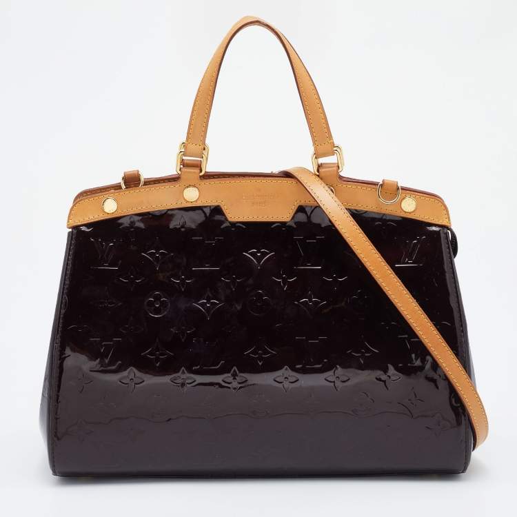Pre Owned Louis Vuitton Amarante Monogram Vernis Brea MM Bag
