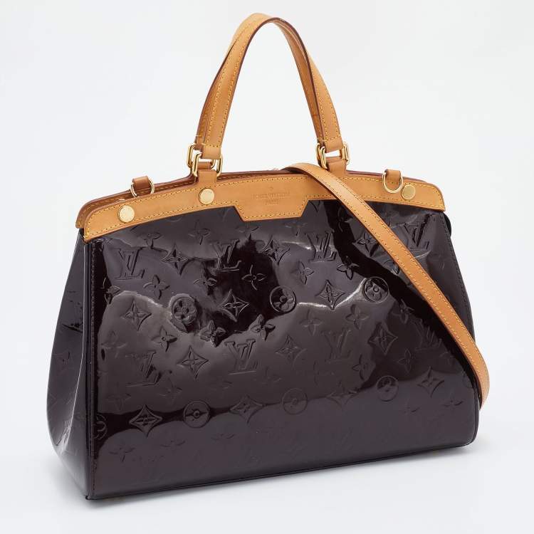 Pre Owned Louis Vuitton Amarante Monogram Vernis Brea MM Bag