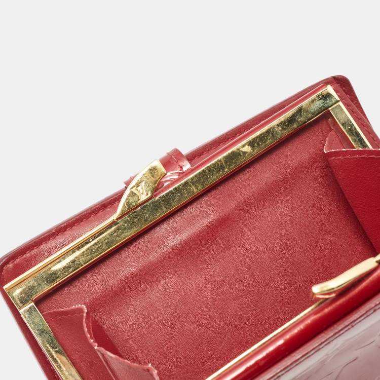 Pre Owned Louis Vuitton Pomme D’amour Monogram Vernis Portefeuille Viennois Wallet
