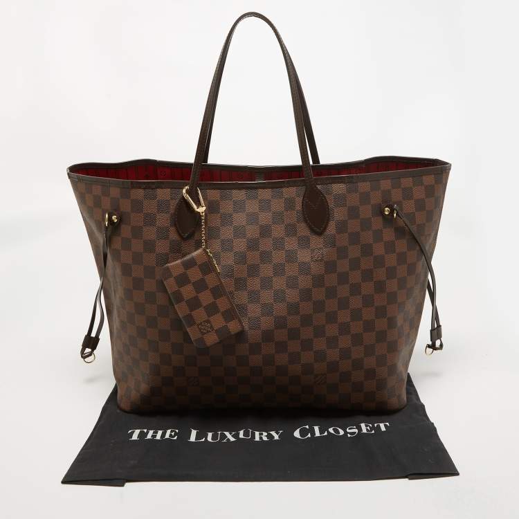Pre Owned Louis Vuitton Damier Ebene Canvas Neverfull GM Bag