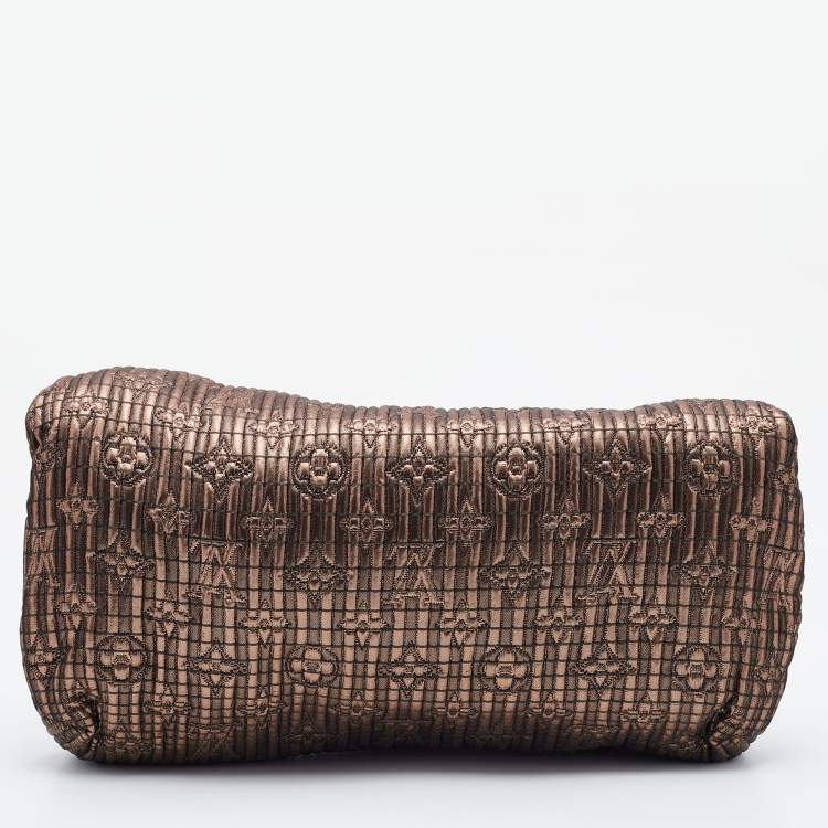 Pre Owned Louis Vuitton Bronze Monogram Jacquard Limited Edition Altair Clutch