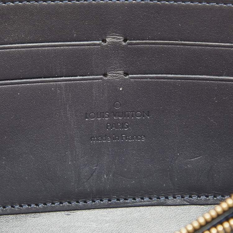 Pre Owned Louis Vuitton Blue Infini Monogram Vernis Zippy Wallet