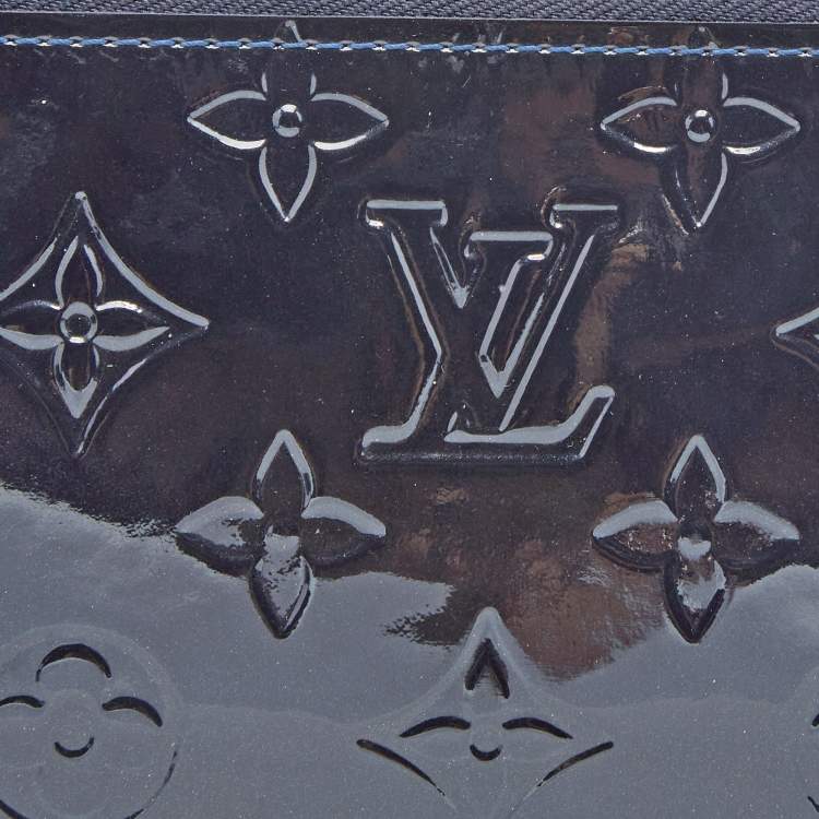 Pre Owned Louis Vuitton Blue Infini Monogram Vernis Zippy Wallet