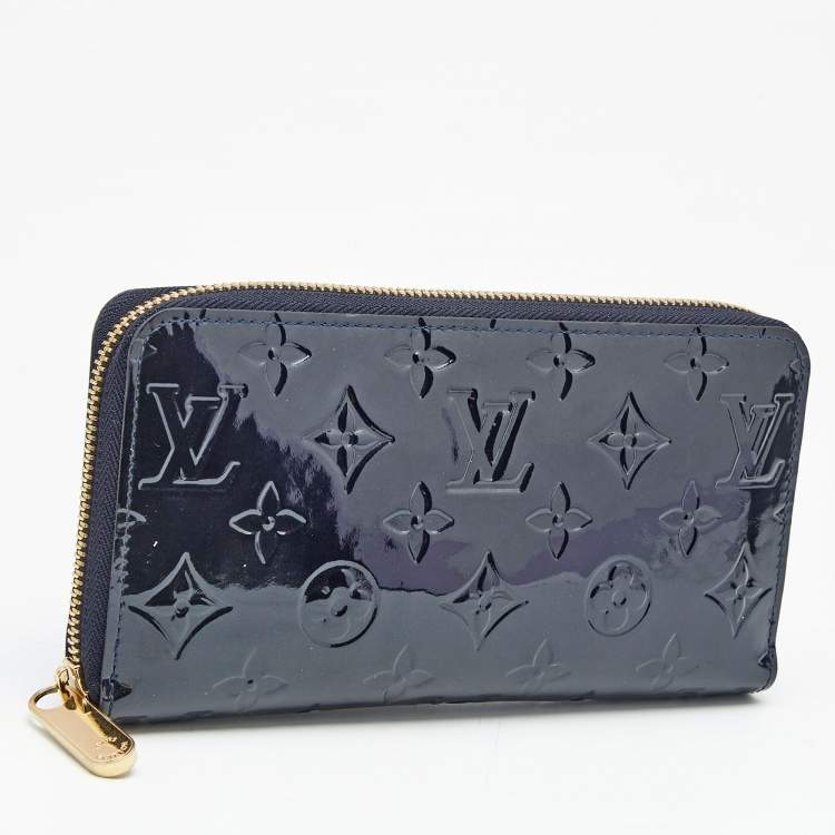 Pre Owned Louis Vuitton Blue Infini Monogram Vernis Zippy Wallet