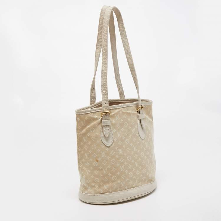 Pre Owned Louis Vuitton Dune Monogram Mini Lin Canvas Bucket PM Bag