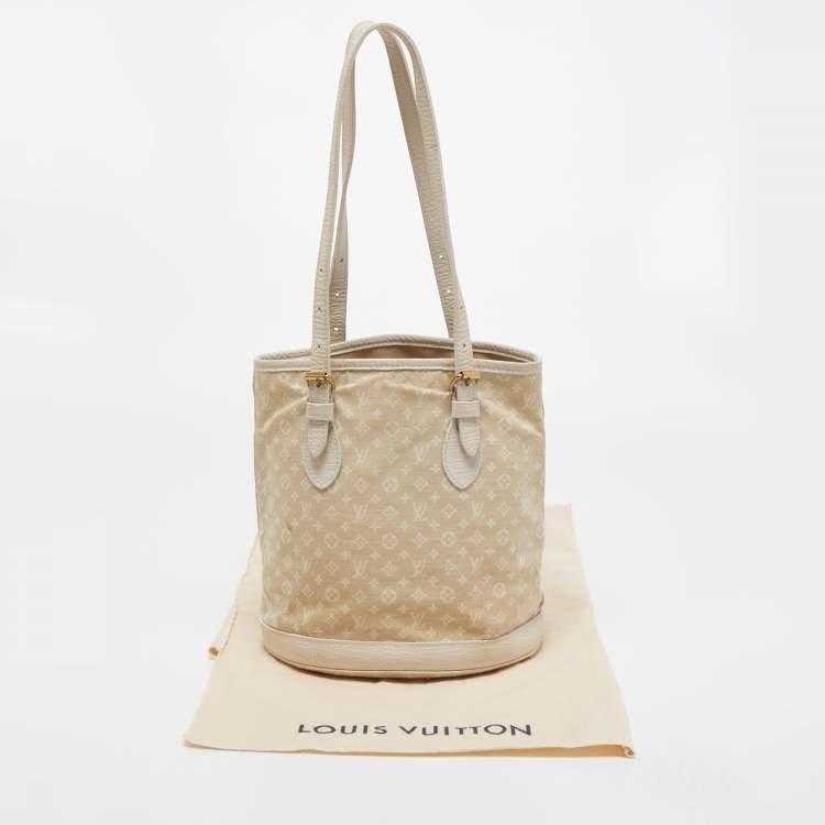 Pre Owned Louis Vuitton Dune Monogram Mini Lin Canvas Bucket PM Bag