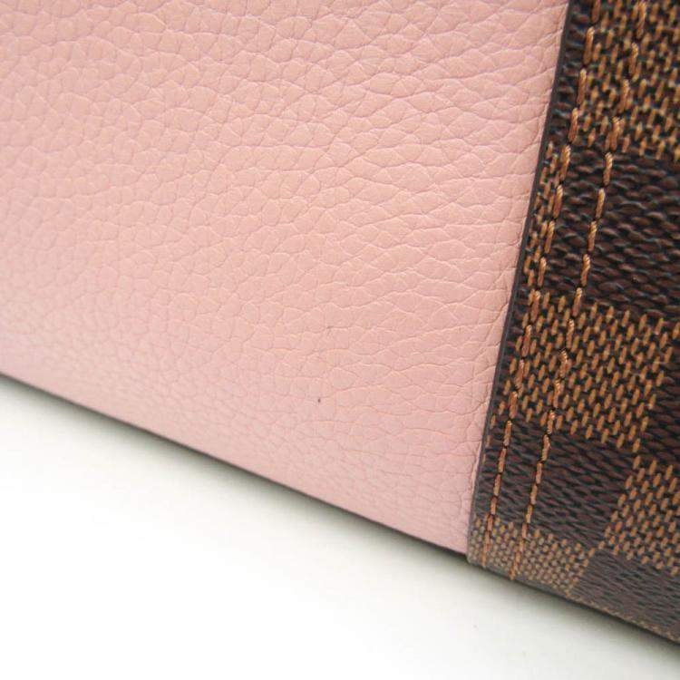 Pre Owned Louis Vuitton Brown Damier Ebene Canvas and Leather Jersey Magnolia Tote Bag