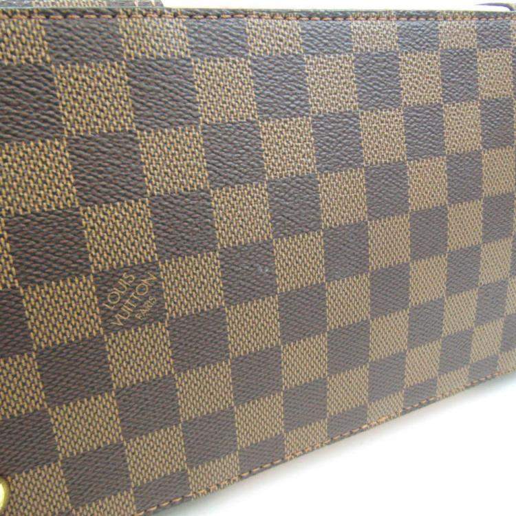Pre Owned Louis Vuitton Brown Damier Ebene Canvas and Leather Jersey Magnolia Tote Bag