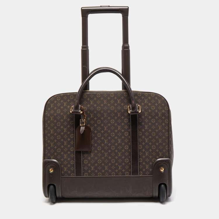 Pre Owned Louis Vuitton Fusain Monogram Idylle Fabric Epopee Rolling Luggage