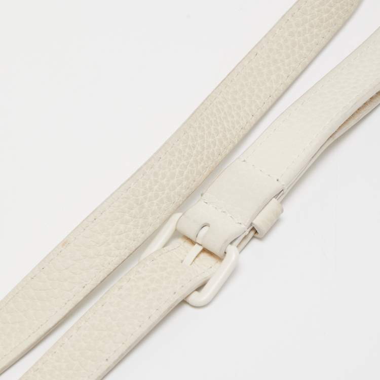 Pre Owned Louis Vuitton White Monogram Leather Legacy Soft Trunk Bag