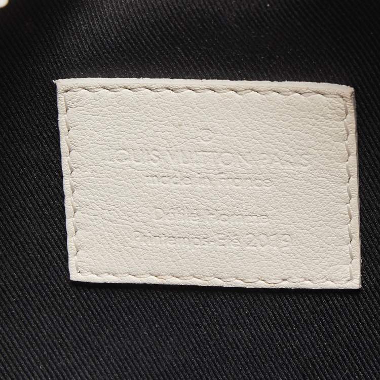 Pre Owned Louis Vuitton White Monogram Leather Legacy Soft Trunk Bag