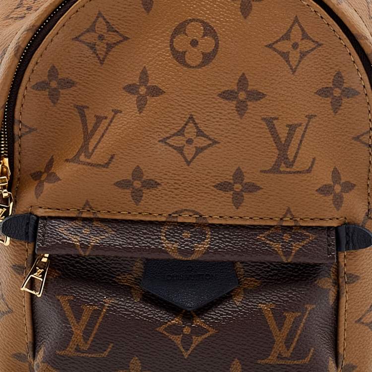 Pre Owned Louis Vuitton Monogram Reverse Canvas Mini Palm Spring Backpack