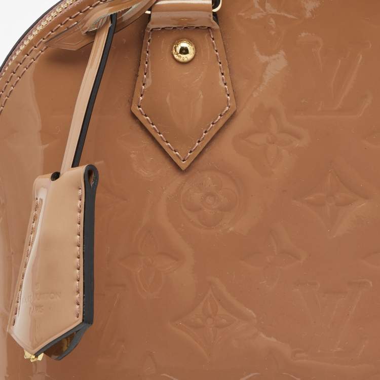 Pre Owned Louis Vuitton Beige Poudre Monogram Vernis Alma BB Bag