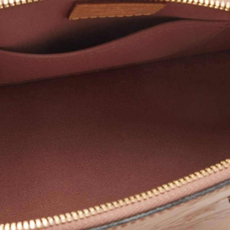 Pre Owned Louis Vuitton Beige Poudre Monogram Vernis Alma BB Bag