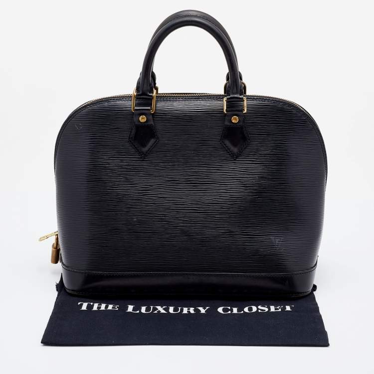 Pre Owned Louis Vuitton Black Epi Leather Alma PM Bag