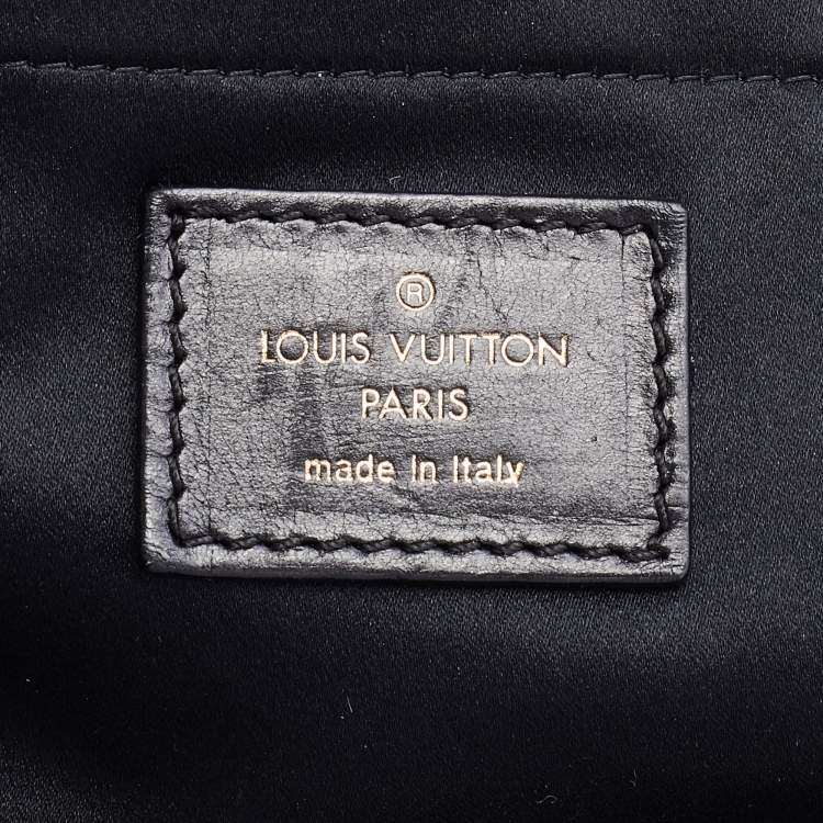 Pre Owned Louis Vuitton Black Monogram Suede and Patent Leather Limited Edition Motard Afterdark Bag
