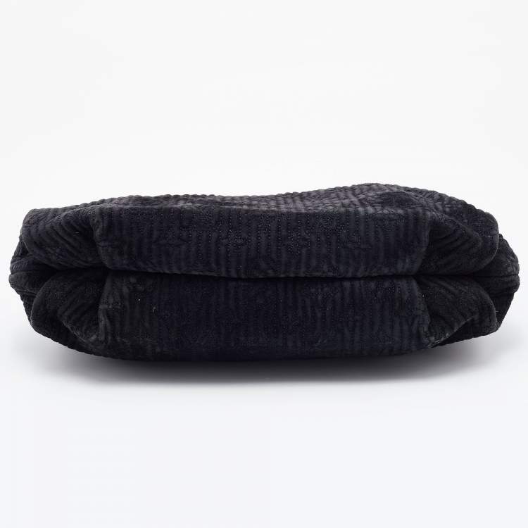 Pre Owned Louis Vuitton Black Monogram Suede and Patent Leather Limited Edition Motard Afterdark Bag