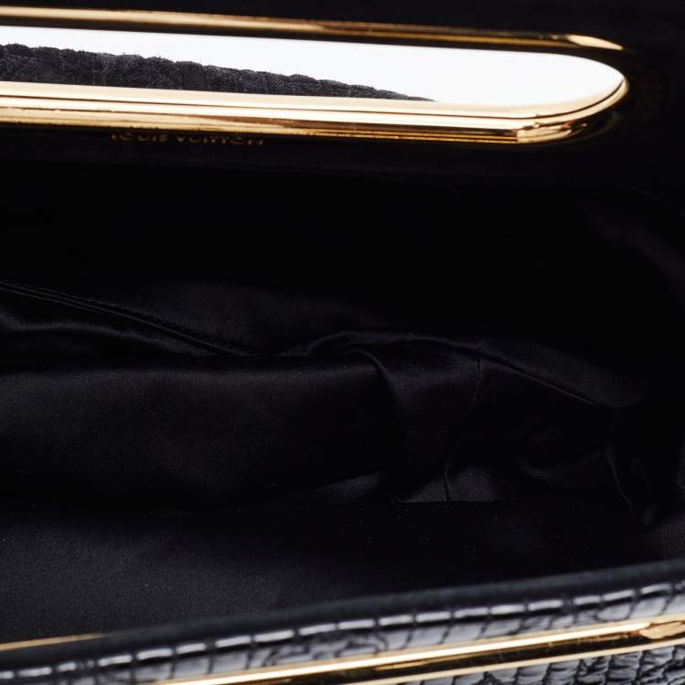 Pre Owned Louis Vuitton Black Monogram Suede and Patent Leather Limited Edition Motard Afterdark Bag