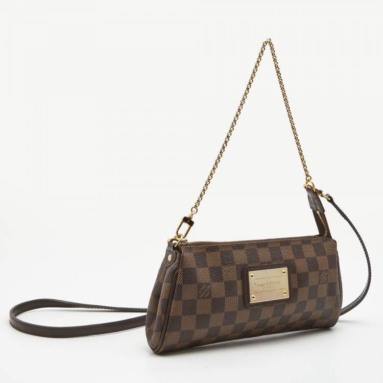 Pre Owned Louis Vuitton Damier Ebene Canvas Eva Pochette