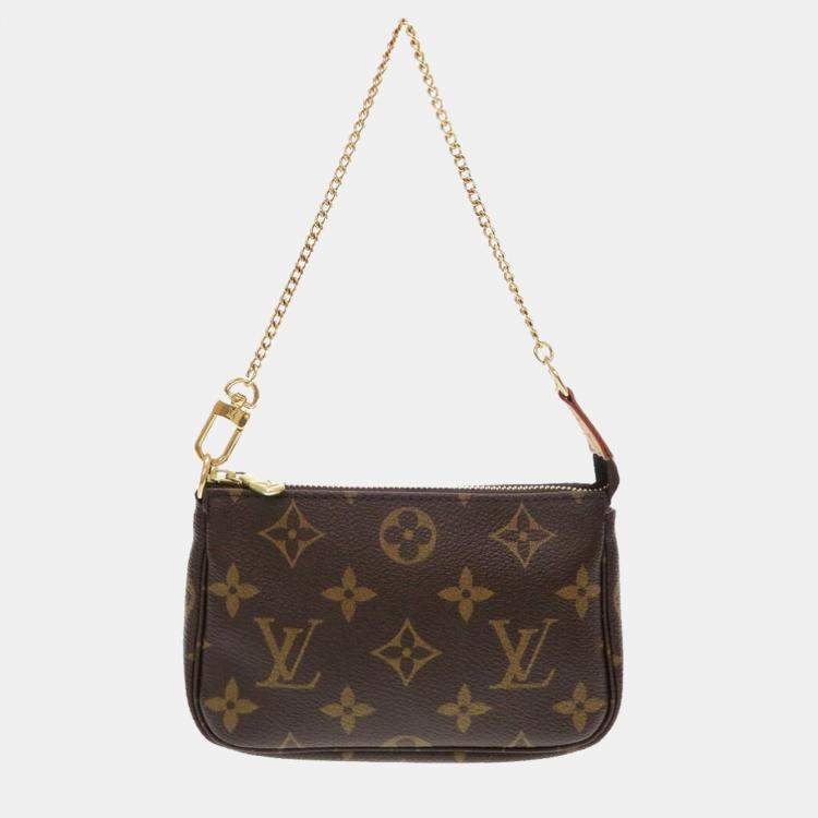 Louis Brown Monogram Canvas Mini Pochette Accessoires Shoulder Bag Vuitton