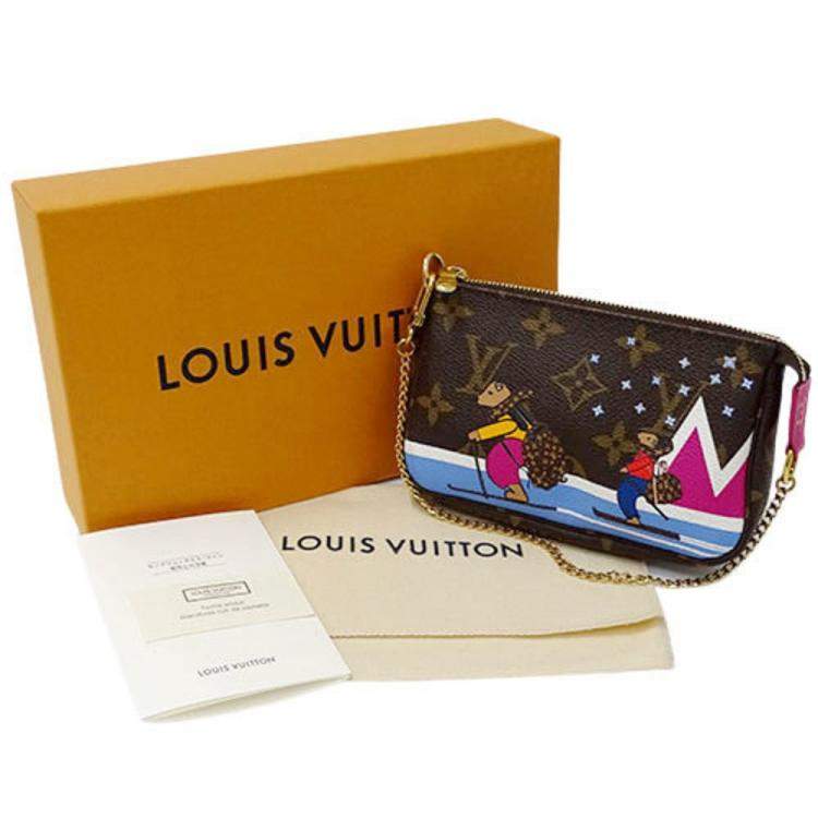 Pre Owned Louis Vuitton Brown Monogram Canvas Holiday Edition Mini Pochette Accessoires