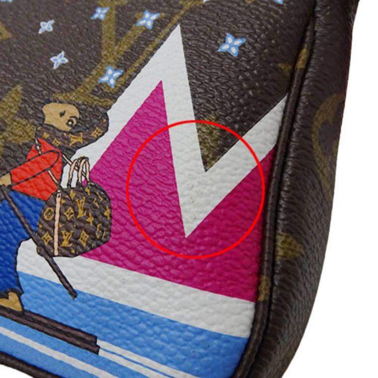 Pre Owned Louis Vuitton Brown Monogram Canvas Holiday Edition Mini Pochette Accessoires